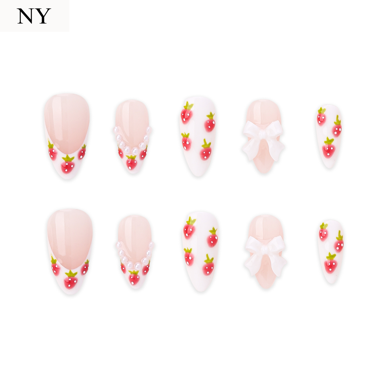 Strawberry Ballet | Handgjorda press-on-naglar