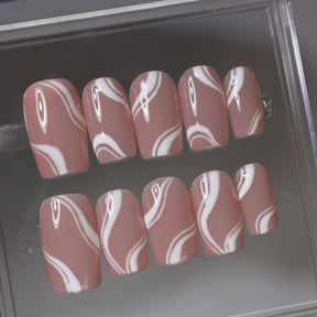 Blush Elegance | Handgjord press-onsdag 
